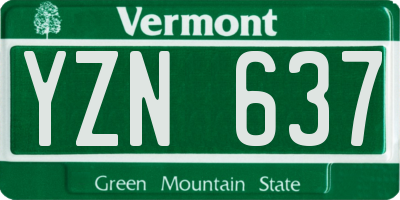 VT license plate YZN637