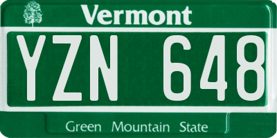VT license plate YZN648