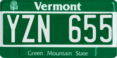 VT license plate YZN655