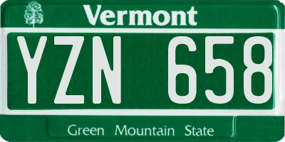 VT license plate YZN658
