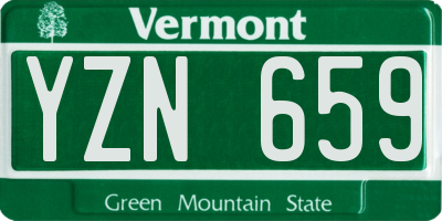 VT license plate YZN659