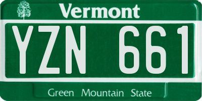 VT license plate YZN661