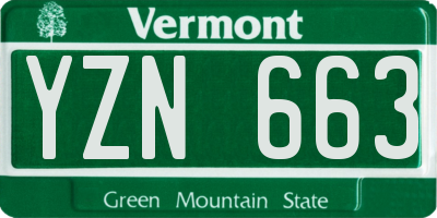 VT license plate YZN663