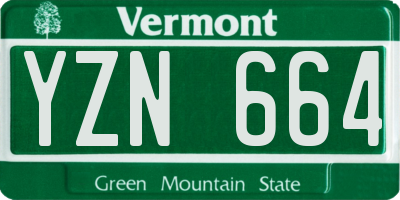 VT license plate YZN664