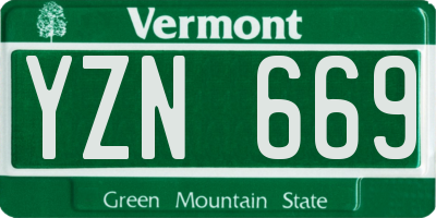 VT license plate YZN669