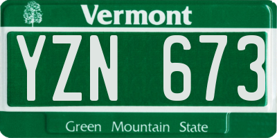 VT license plate YZN673