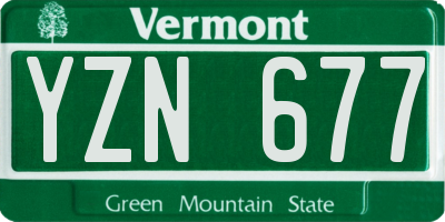 VT license plate YZN677
