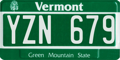VT license plate YZN679
