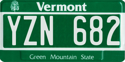 VT license plate YZN682