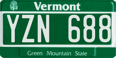 VT license plate YZN688