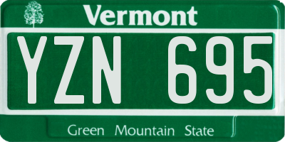 VT license plate YZN695