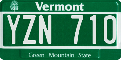 VT license plate YZN710