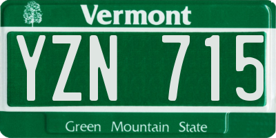 VT license plate YZN715