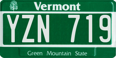 VT license plate YZN719