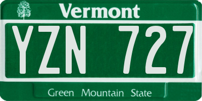 VT license plate YZN727
