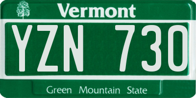 VT license plate YZN730