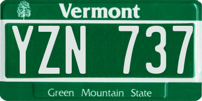 VT license plate YZN737