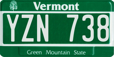 VT license plate YZN738