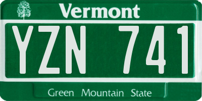 VT license plate YZN741