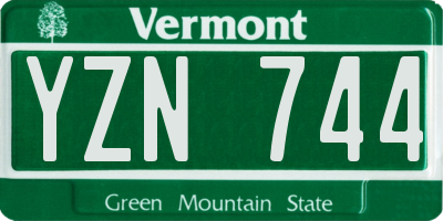 VT license plate YZN744