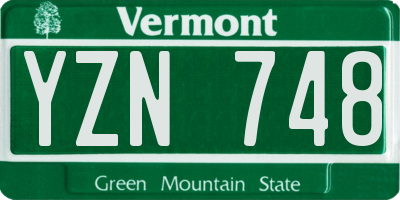 VT license plate YZN748