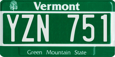 VT license plate YZN751