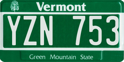 VT license plate YZN753