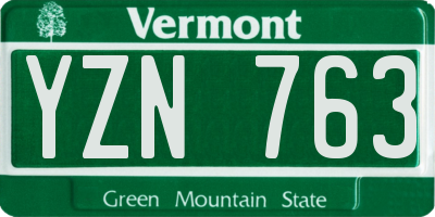 VT license plate YZN763