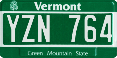 VT license plate YZN764