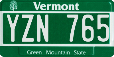 VT license plate YZN765