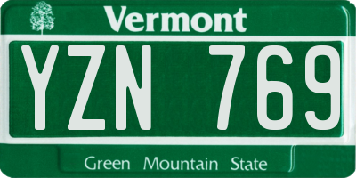 VT license plate YZN769