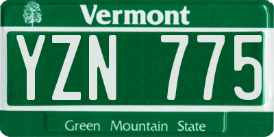 VT license plate YZN775
