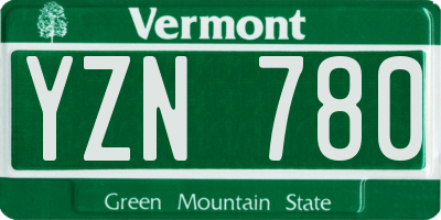 VT license plate YZN780