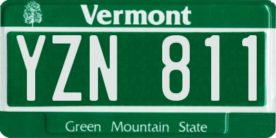 VT license plate YZN811