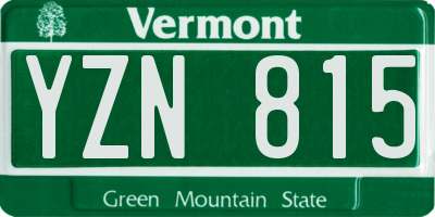 VT license plate YZN815