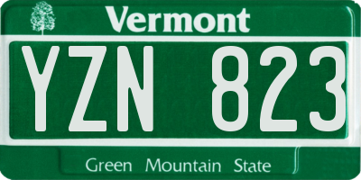 VT license plate YZN823