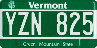 VT license plate YZN825