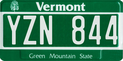VT license plate YZN844