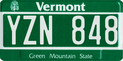 VT license plate YZN848