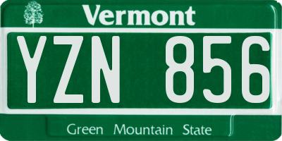 VT license plate YZN856