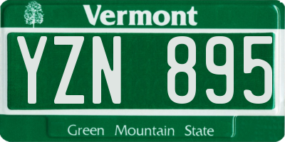 VT license plate YZN895