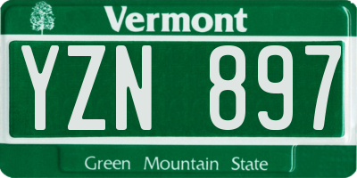 VT license plate YZN897