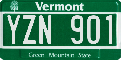 VT license plate YZN901