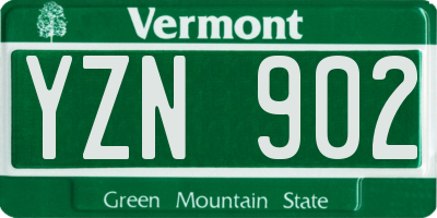 VT license plate YZN902