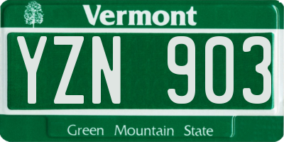 VT license plate YZN903