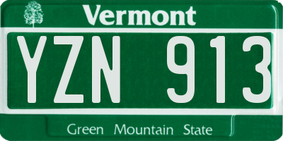 VT license plate YZN913