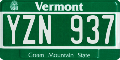 VT license plate YZN937
