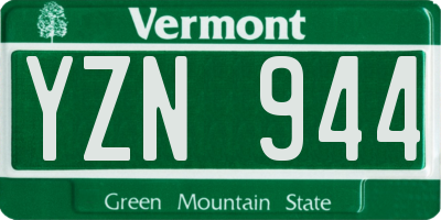 VT license plate YZN944