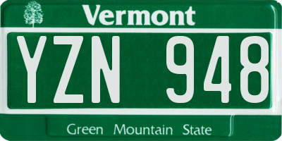 VT license plate YZN948