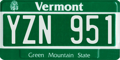 VT license plate YZN951
